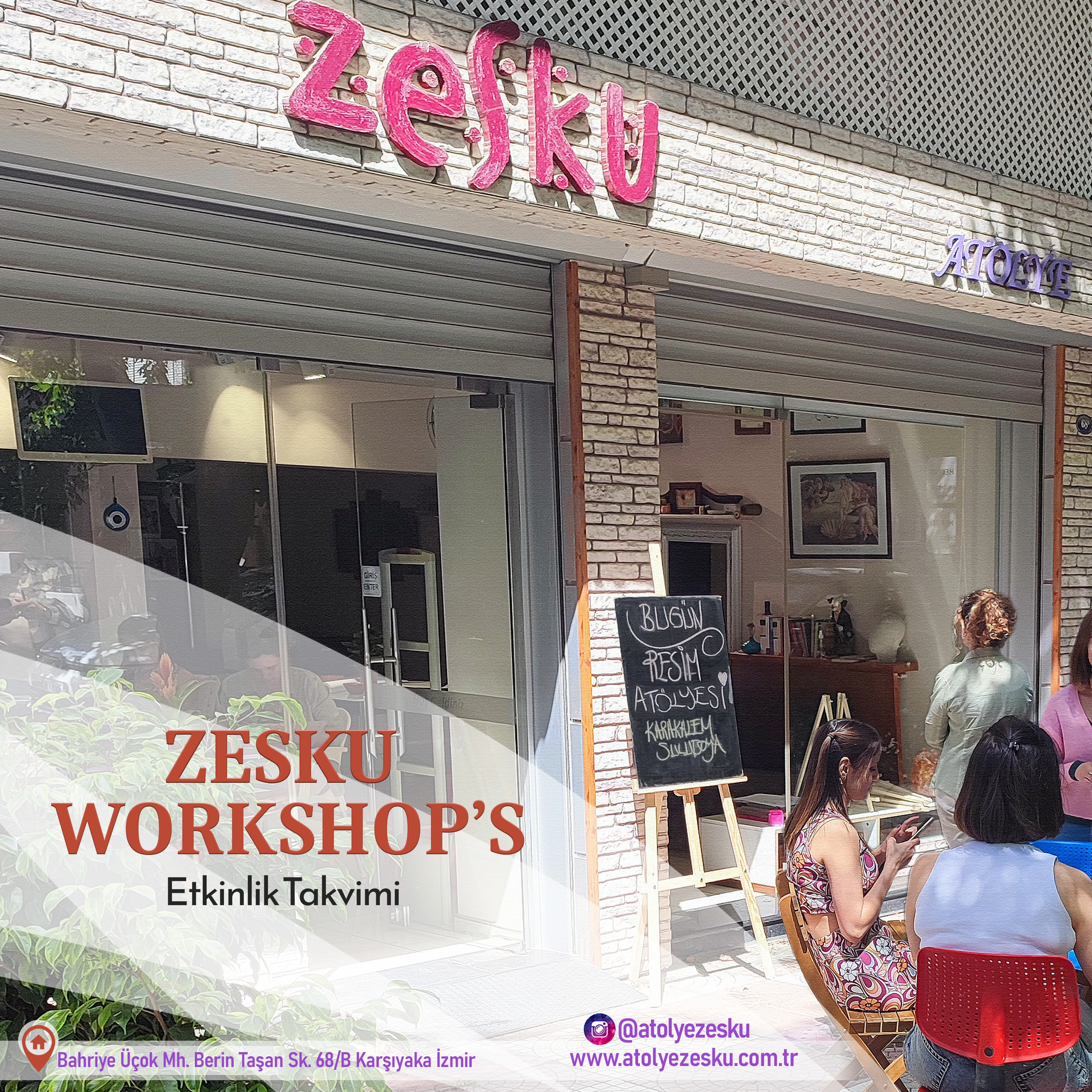 Atölye Zesku Workshop's Yetişkin & Çocuk Resim Atölyesi Tasarım ve Çeşitli Sanatsal Etkinlikler İzmir Karşıyaka